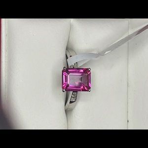 3 ct Pink Topaz Ring